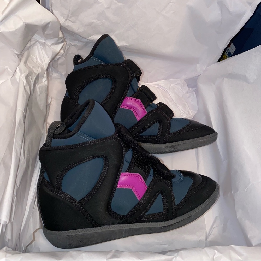 Isabel Marant Buckee Leather Trimmed Sneakers